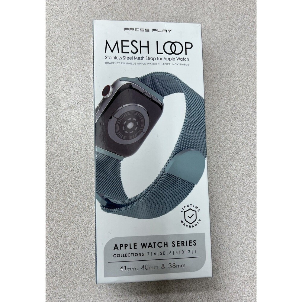 Press Play Mesh Loop Stainless Steel Mesh Strap for Apple Watch 41mm 40mm 38mm